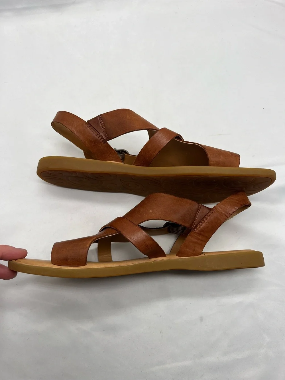 Born Inka Brown Leather Slingback Strap Sandals